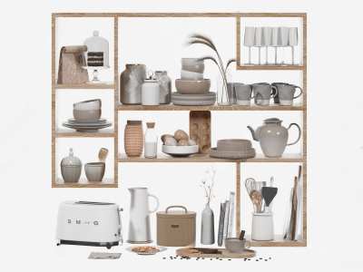 厨房用品组合3D模型下载